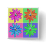 Flower Foursome Magnet buttons