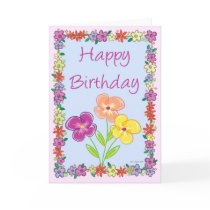 Flower Frame-BD Greeting Cards