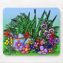 Flower Garden and Watering Can Mouse Pad mousepads