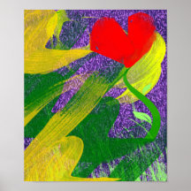 Flower Garden at Twilight Abstract Print