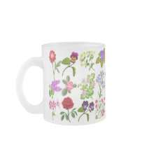Flower Garden Frosted Glass Mug