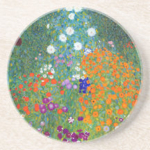 Flower Garden, Gustav Klimt Drink Coaster