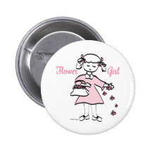 Flower Girl Favours Pinback Button