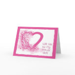 Flower Girl Invitation Pink Heart Greeting Card