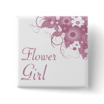 Flower Girl Mauve Bouquet Button