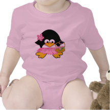 Flower Girl Penguin Baby Baby Bodysuit
