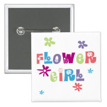 Flower Girl Pinback Button
