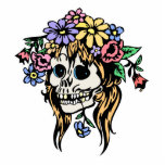 flower girl skull photo sculptures