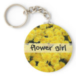 Flower Girl Yellow Mums keychain