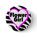 Flower Girl (Zebra Print) buttons