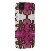 Flower in Pink Inspired by Portuguese Azulejos iPhone 4 Case-Mate Case