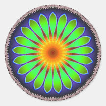 Flower kaleidoscope  Round Sticker
