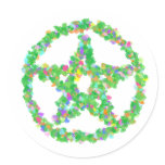 Flower & Leaves Pentacle Stickers