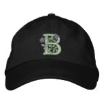 Flower Monogram Initial B embroidered hats