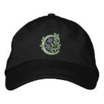 Flower Monogram Initial C embroidered hats