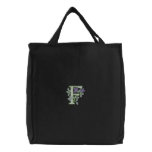 Flower Monogram Initial F embroidered bags