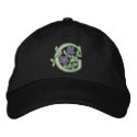 Flower Monogram Initial G embroidered hats