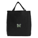 Flower Monogram Initial M embroidered bags