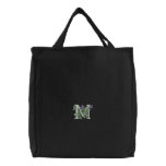 Flower Monogram Initial M embroidered bags