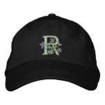 Flower Monogram Initial R embroidered hats