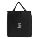 Flower Monogram Initial S embroidered bags