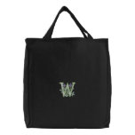 Flower Monogram Initial W embroidered bags