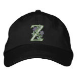 Flower Monogram Initial Z embroidered hats