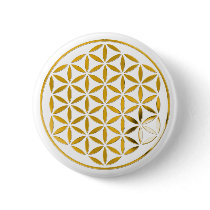 Flower Of Life 1 - Gold stamp Anstecknadelbutton