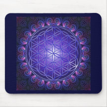 FLOWER OF LIFE / Blume des Lebens Mandala I Square Mouse Pads