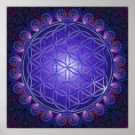 FLOWER OF LIFE / Blume des Lebens Mandala I Square Poster