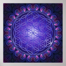 FLOWER OF LIFE / Blume des Lebens Mandala I Square Poster