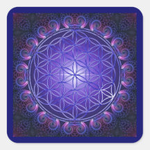 FLOWER OF LIFE / Blume des Lebens Mandala I Square Square Sticker