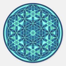 Flower Of Life - Button Style 01 Round Sticker
