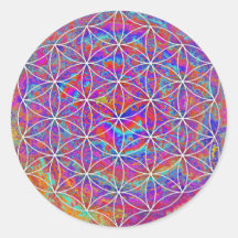 Flower of Life (Colour 2) Round Sticker