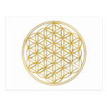 FLOWER OF LIFE - gold Post Card
