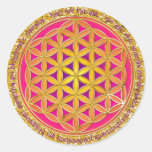 Flower Of Life / Moola Mantra | gold splatter Round Sticker