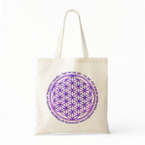 Flower Of Life - Moola Mantra - violet Canvas Bag
