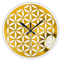FLOWER OF LIFE - punched - gold / Blume des Lebens Clock