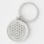 FLOWER OF LIFE - silver Key Chain