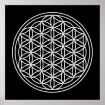 FLOWER OF LIFE - white Poster