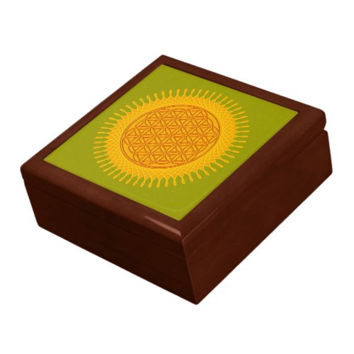 Flower Of Life - yellow sunny Keepsake Box