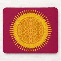 Flower Of Life - yellow sunny Mousepad