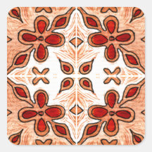Flower Orange Inspired by Portuguese Azulejos Stickers
