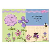 Flower Patch - Birthday Party Invitation