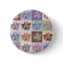 Flower Patchwork Badge buttons