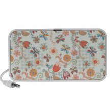 Flower pattern with tulips and dragonflies mini speaker