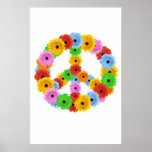 Flower Peace Symbol Poster posters