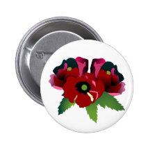 Flower Poppy Button