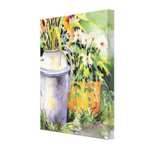 Flower pot gallery wrap canvas