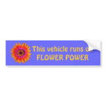 flower power bumper sticker blue, This vehicle ... bumper stickers